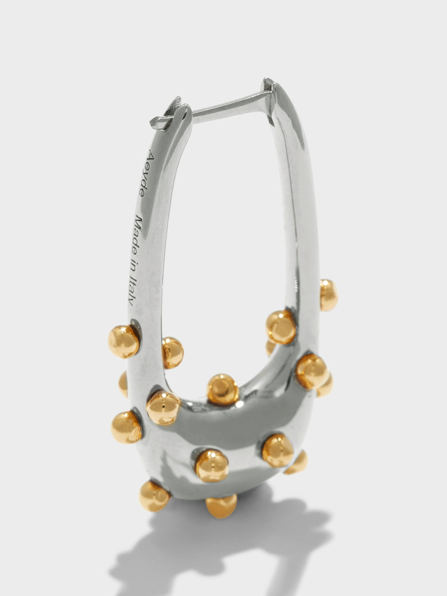 Elias Palladium and 18kt Gold-Plated Hoop Earrings