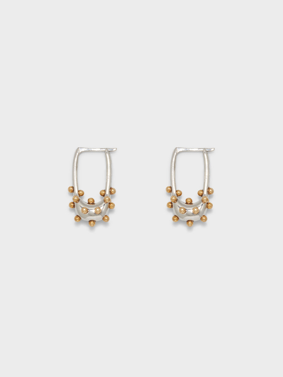 Elijah Palladium and 18kt Gold-Plated Hoop Earrings