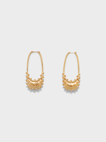 Aeyde | Ellen 18kt Gold-Plated Hoop Earrings for Women | Luxury Materials | Handmade in Italy | Material Details