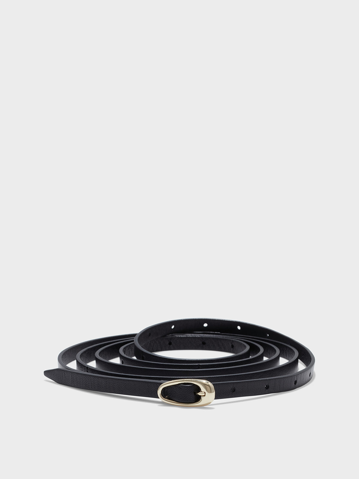 Aeyde | Ellie Double-Wrap Leather Belt Leather Belt for Women | Black/Gold | Luxury Materials | Handmade in Italy