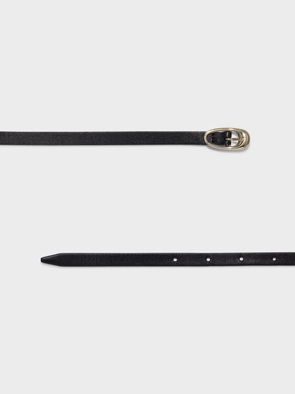 Aeyde | Ellie Double-Wrap Leather Belt Leather Belt for Women | Black/Gold | Luxury Materials | Handmade in Italy | Material Details