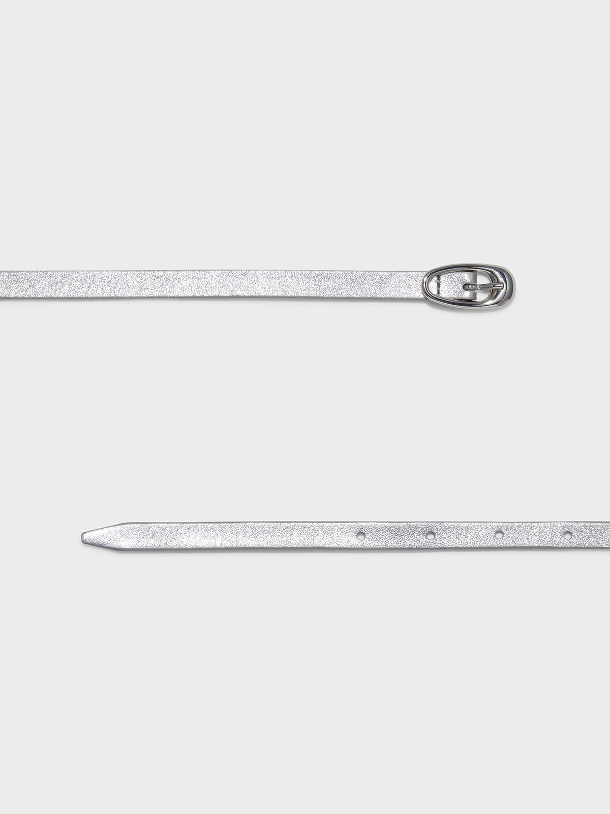 Aeyde | Ellie Double-Wrap Leather Belt Leather Belt for Women | Silver | Luxury Materials | Handmade in Italy | Material Details
