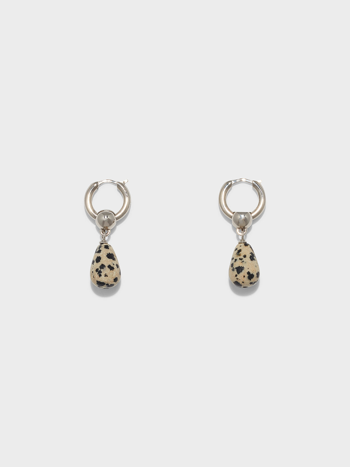 Aeyde | Elvin Diaspro Dalmata and Palladium-Plated Earrings for Women | Luxury Materials | Handmade in Italy