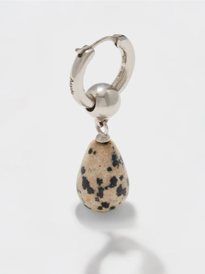 Aeyde | Elvin Diaspro Dalmata and Palladium-Plated Earrings for Women | Luxury Materials | Handmade in Italy | Material Details
