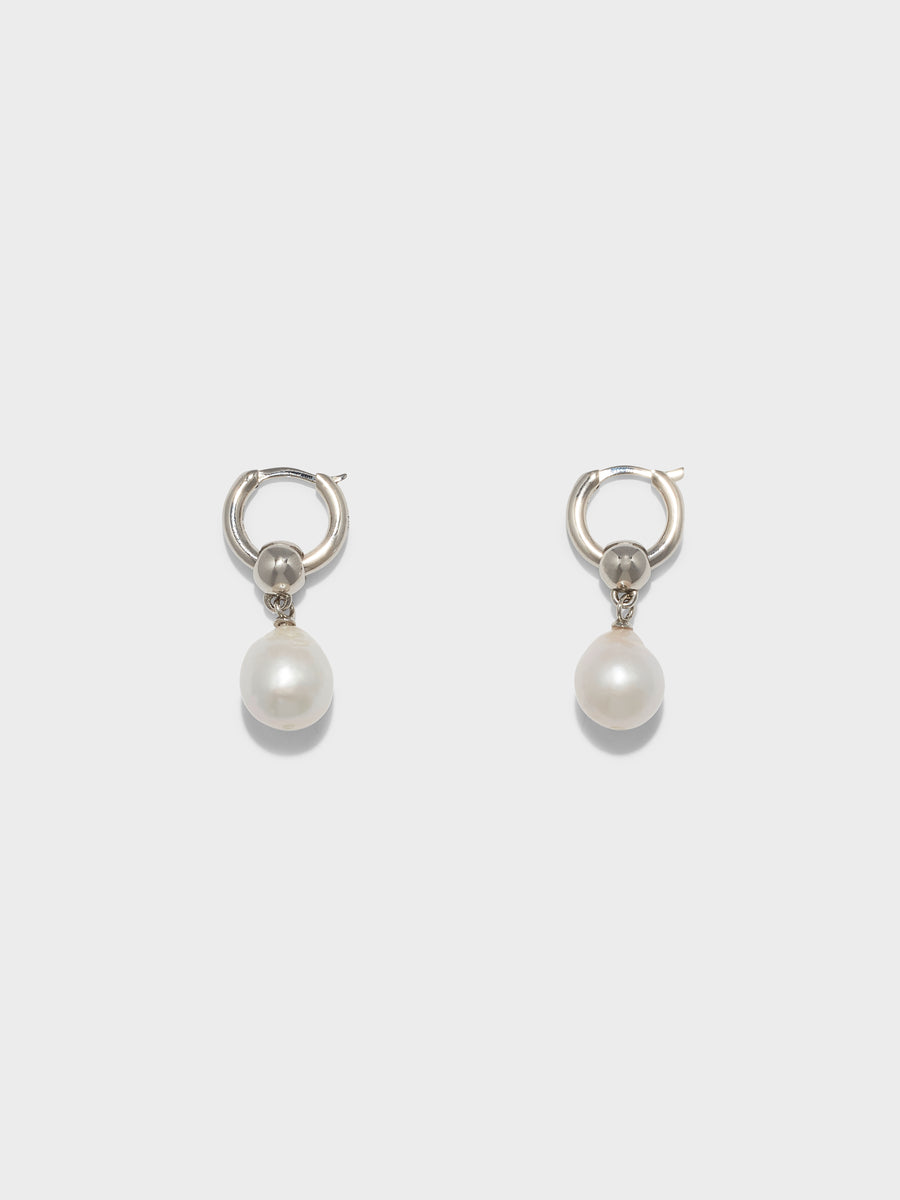 Elvin Pearl and Palladium-Plated Earrings