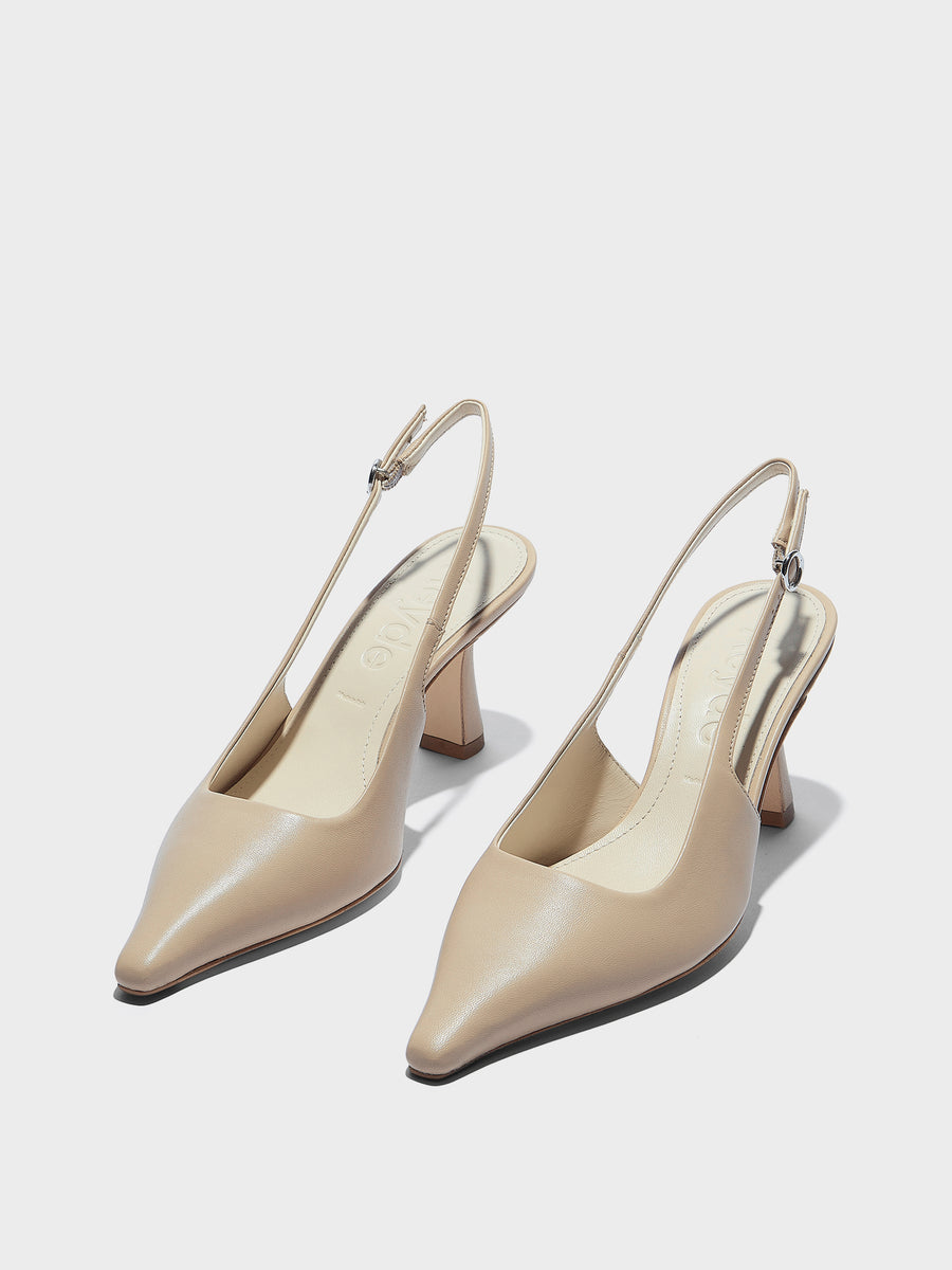 Aeyde | Fernanda Leather Pumps for Women | Sand Nappa | Pointed Toe | High Heel | Luxury Materials | Handmade in Italy