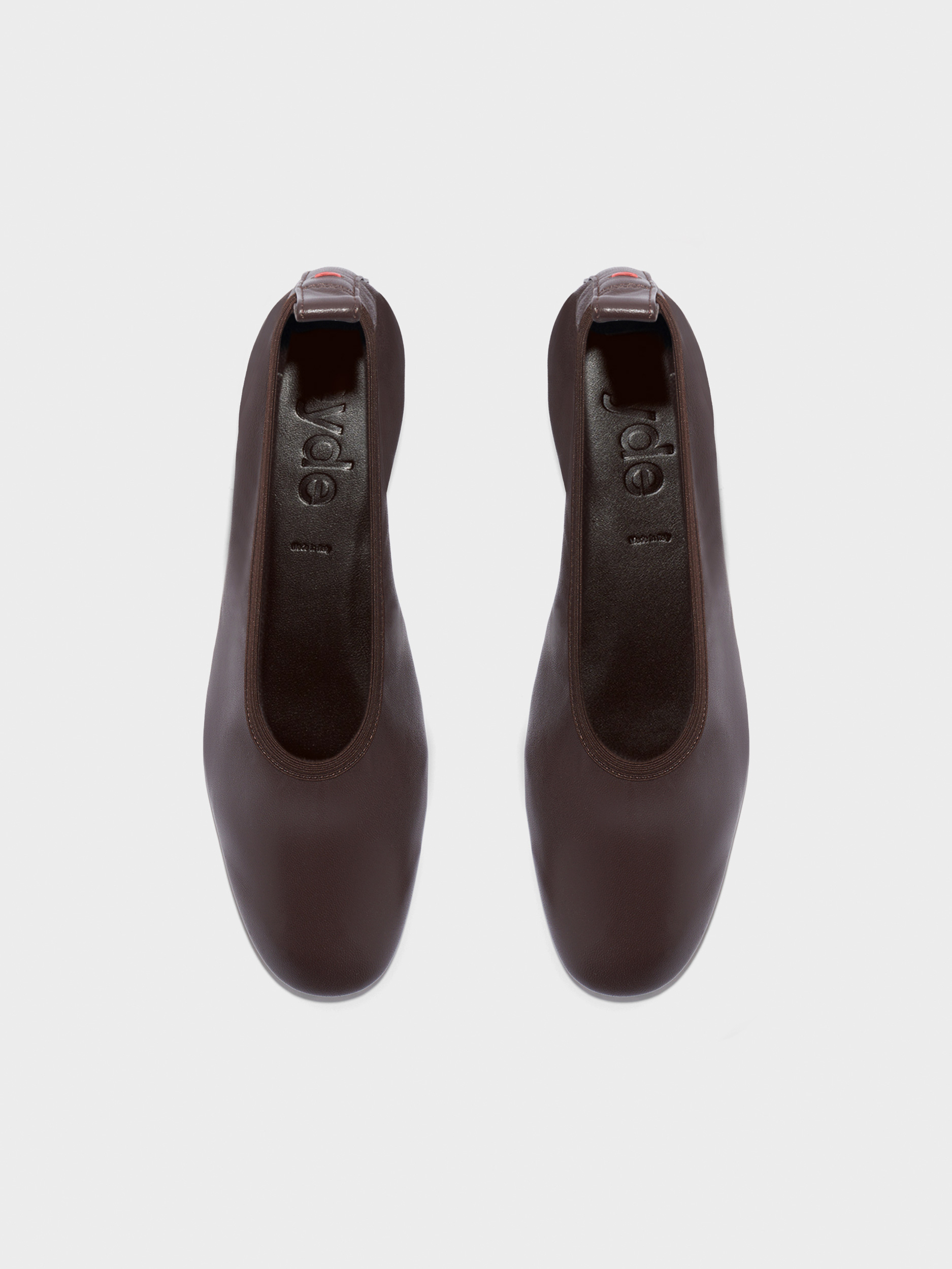 Aeyde | Gemma Leather Pumps for Women | Moka Nappa | Round Toe | Low Heel | Front View
