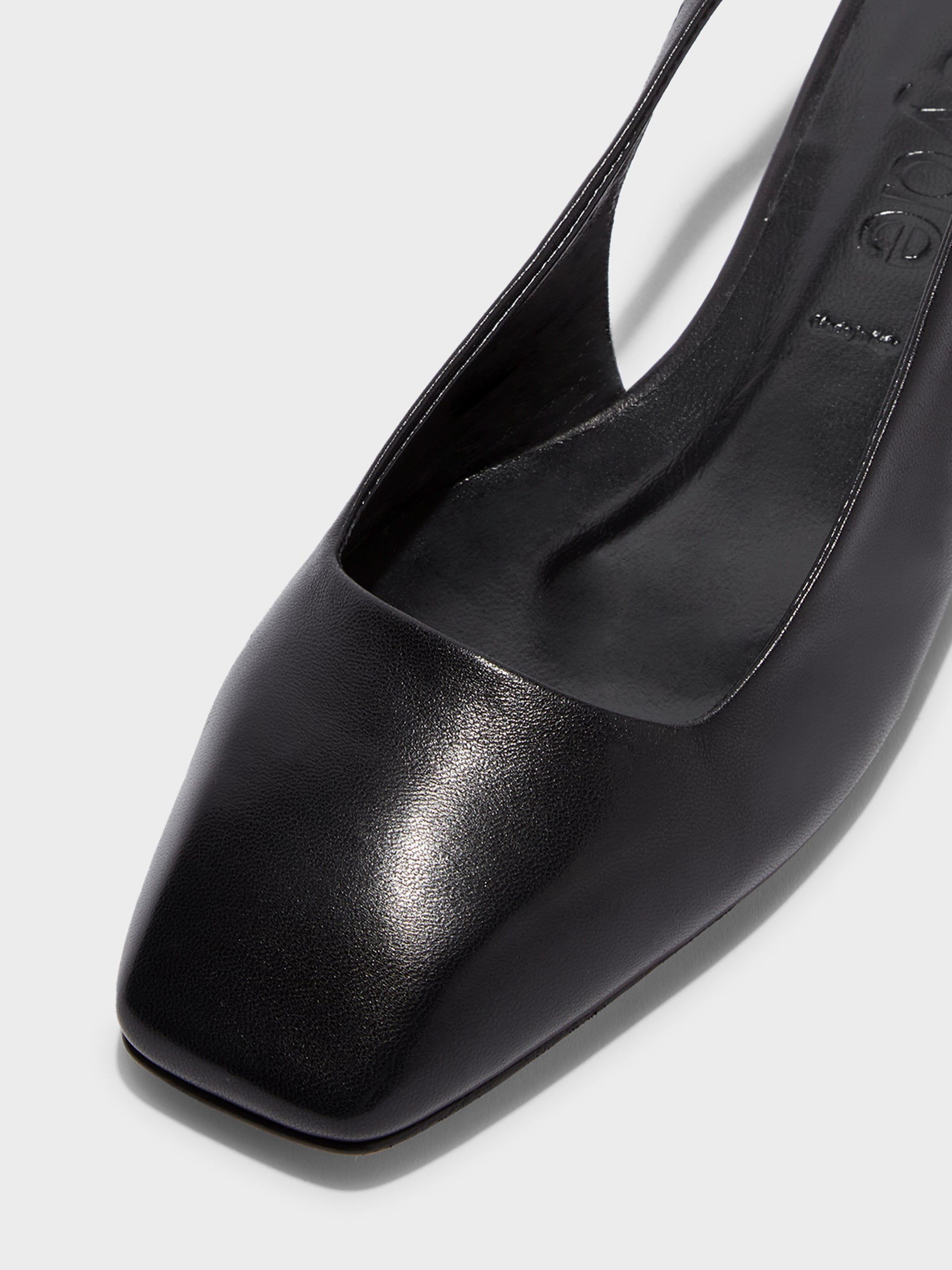 Aeyde | Geraldine Leather Flats for Women | Black Nappa | Square Toe | Flat Heel | Luxury Materials | Handmade in Italy