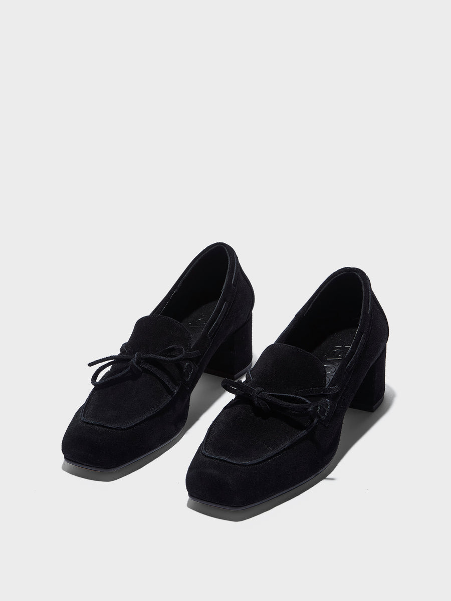 Aeyde | Grenn Leather Pumps for Women | Black Suede | Square Toe | Low Heel | Luxury Materials | Handmade in Italy
