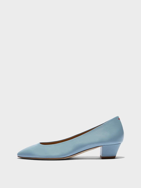Aeyde | Helia Leather Pumps for Women | Glass Nappa |  | Mid Heel | Side View