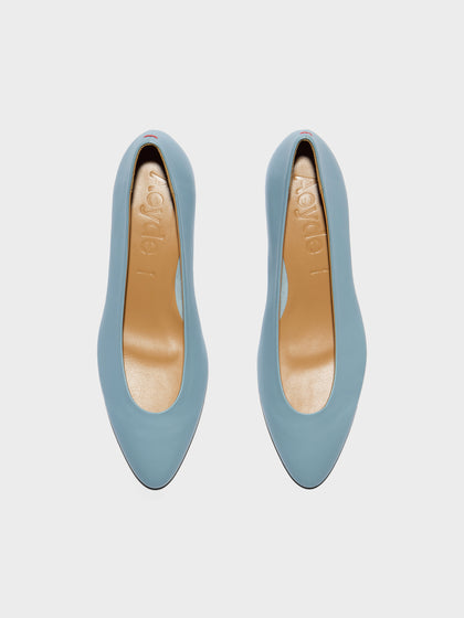 Aeyde | Helia Leather Pumps for Women | Glass Nappa |  | Mid Heel | Front View