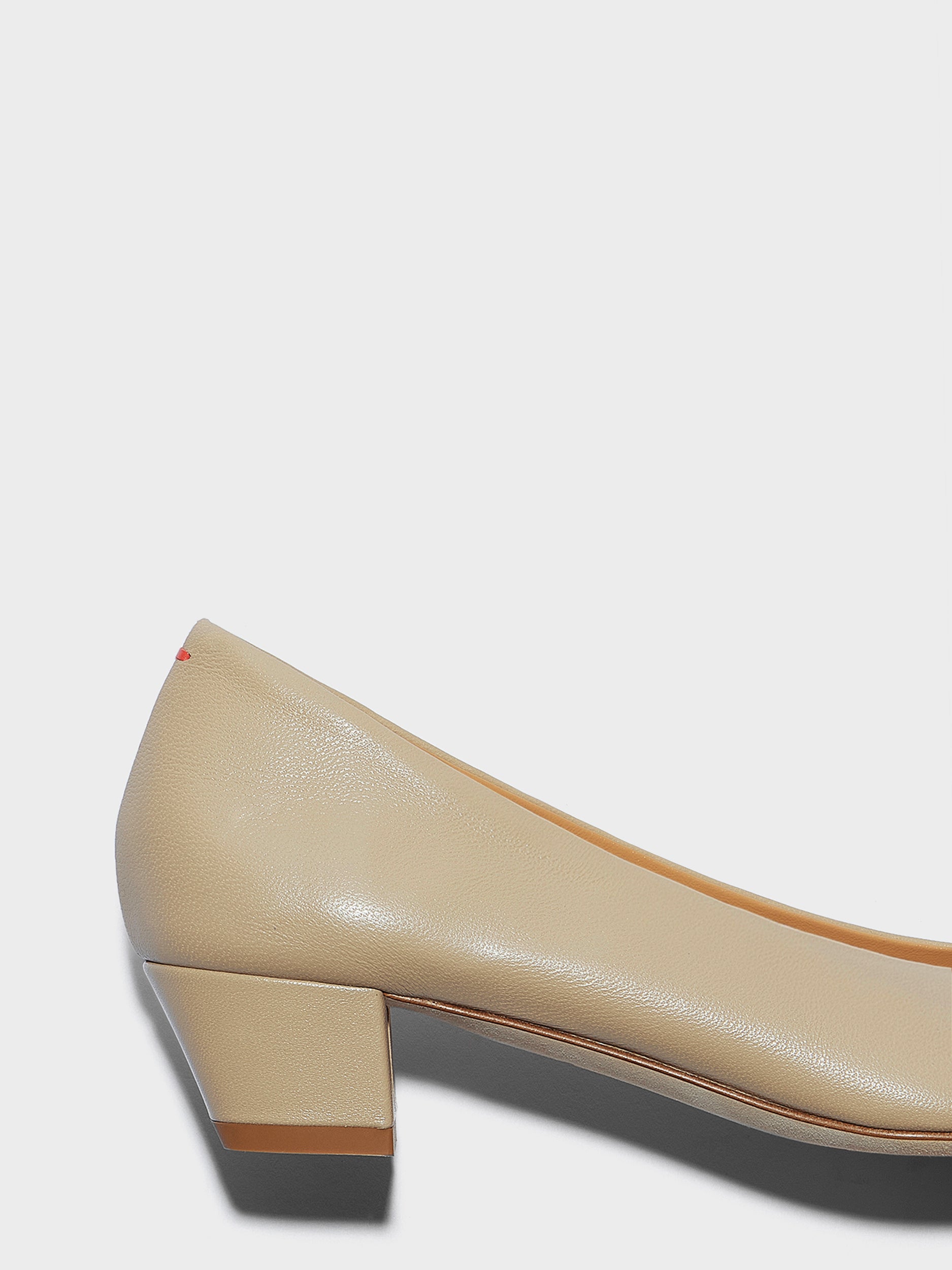 Aeyde | Helia Leather Pumps for Women | Sand Nappa |  | Low Heel | Heel Details