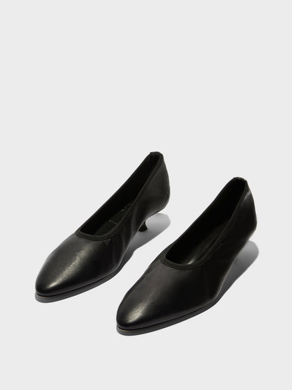 Aeyde | Hermia Leather Pumps for Women | Black Nappa |  | Mid Heel | Luxury Materials | Handmade in Italy