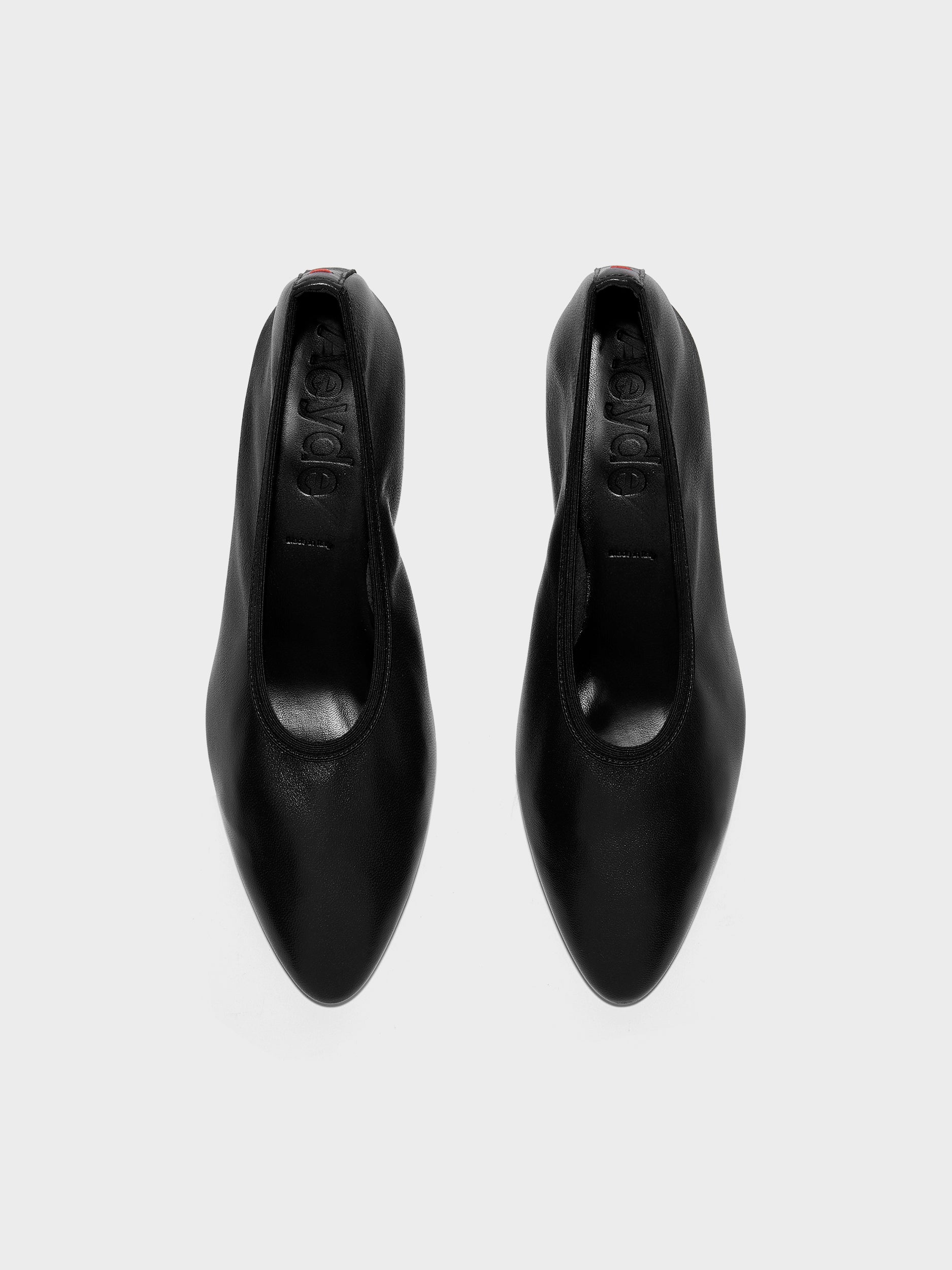 Aeyde | Hermia Leather Pumps for Women | Black Nappa |  | Mid Heel | Front View