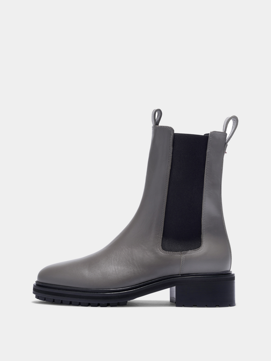 Aeyde | Jack Leather Ankle Boots Leather Ankle Boots for Women | Taupe Calf | Round Toe | Low Heel | Side View