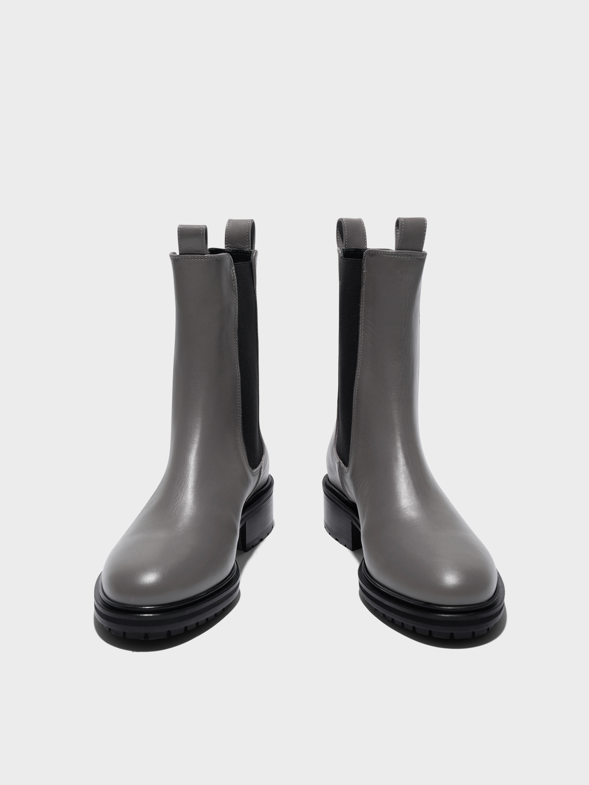 Aeyde | Jack Leather Ankle Boots Leather Ankle Boots for Women | Taupe Calf | Round Toe | Low Heel | Front View