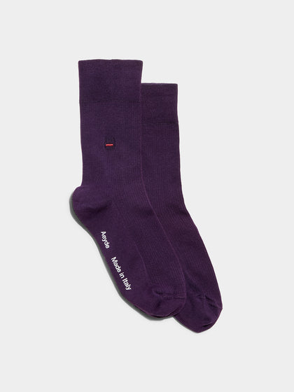 Aeyde | Jamie Cotton Socks Socks for Women | Purple | Luxury Materials | Handmade in Italy