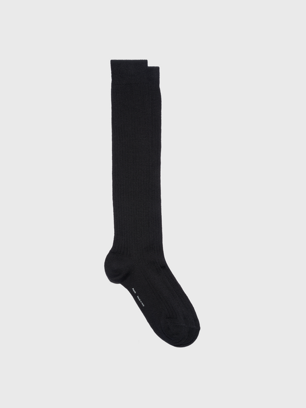 Aeyde | Jonah Wool Socks for Women | Black Wool | Luxury Materials | Handmade in Italy