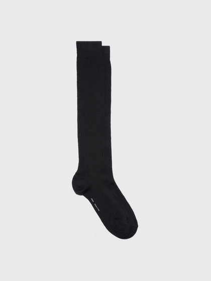 Aeyde | Jonah Wool Socks for Women | Black Wool | Luxury Materials | Handmade in Italy