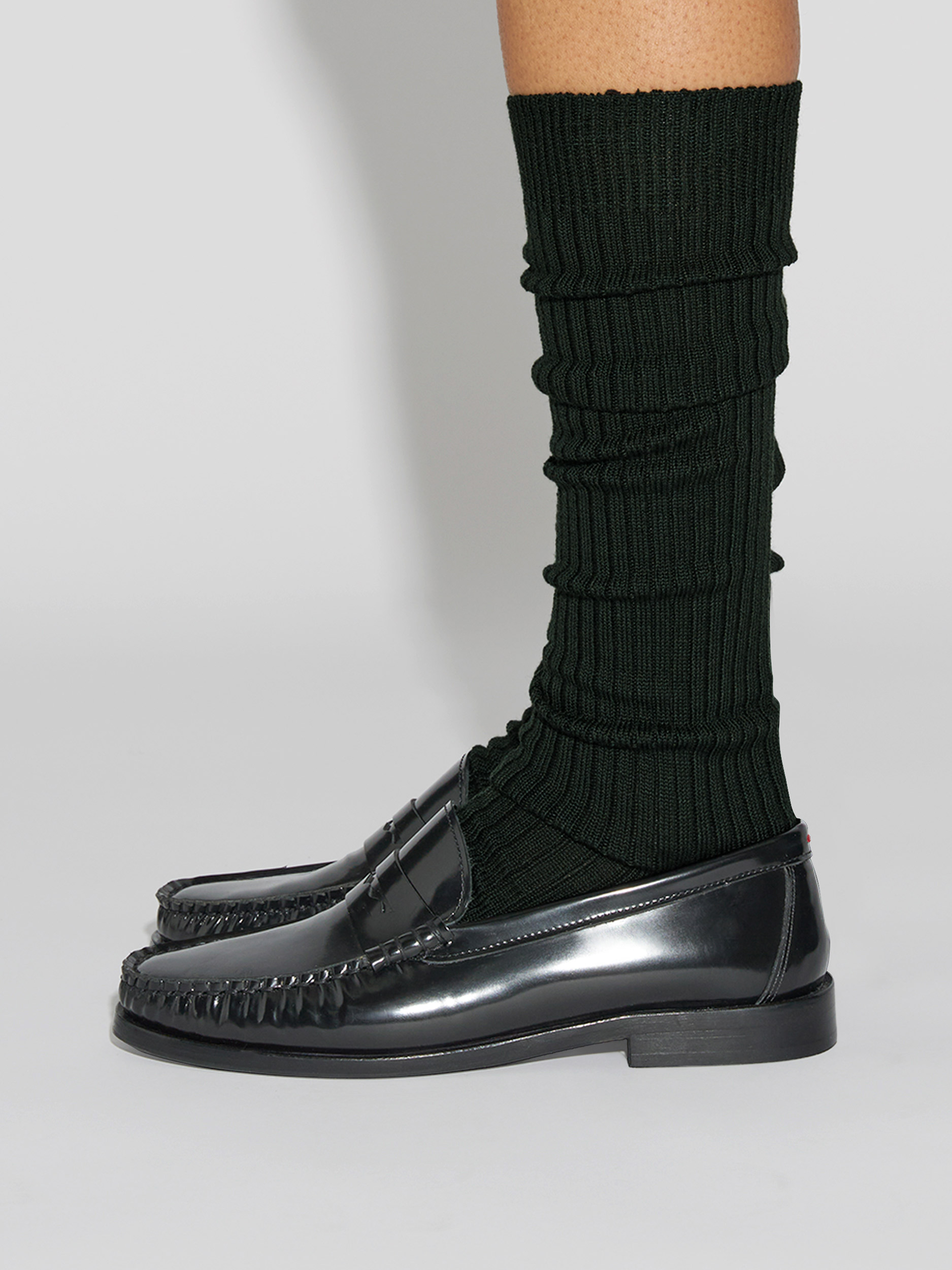 Aeyde | Jonah Wool Socks for Women | Moss Wool | Luxury Materials | Handmade in Italy | How to Style