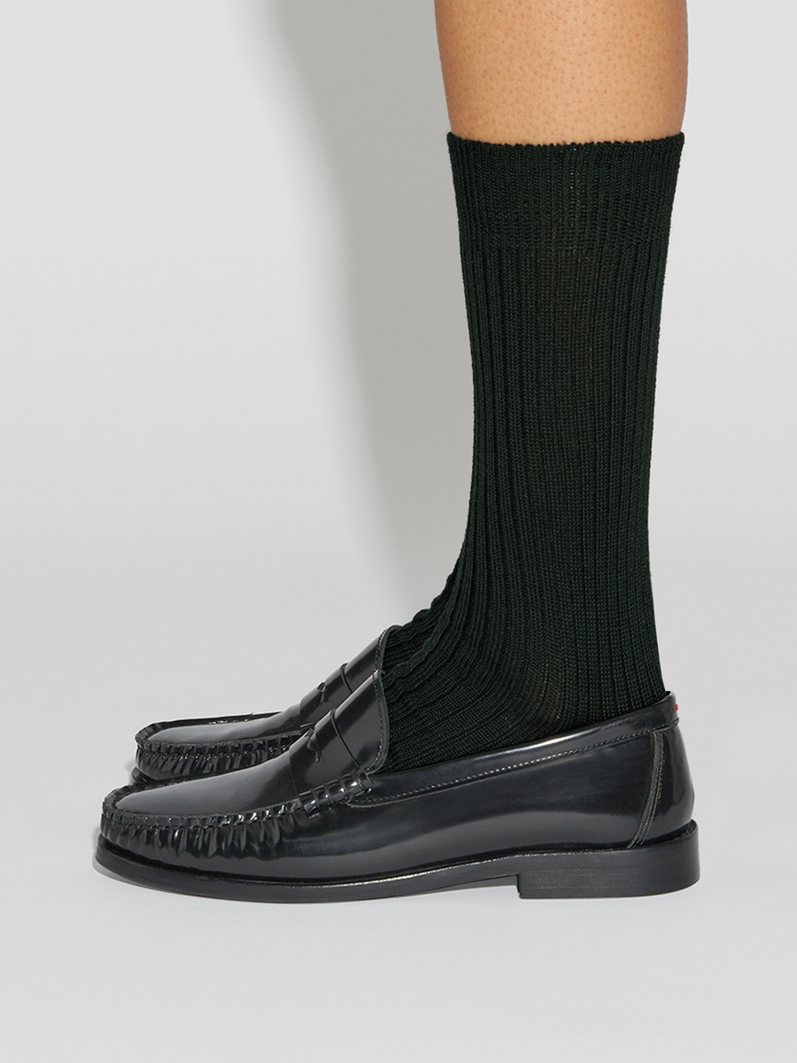 Aeyde | Jordan Wool Socks for Women | Moss Wool | Luxury Materials | Handmade in Italy | How to Style