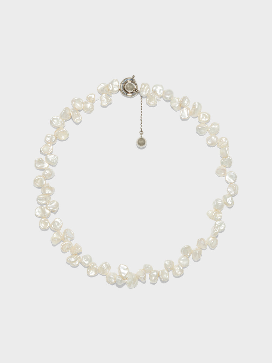 Joss Pearl and Palladium-Plated Necklace