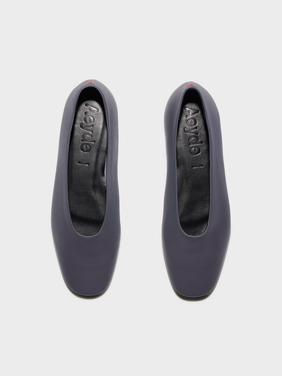 Aeyde | Kirsten Round-Toe Flats Leather Flats for Women | Dusty Purple Nappa | Round Toe | Flat Heel | Front View