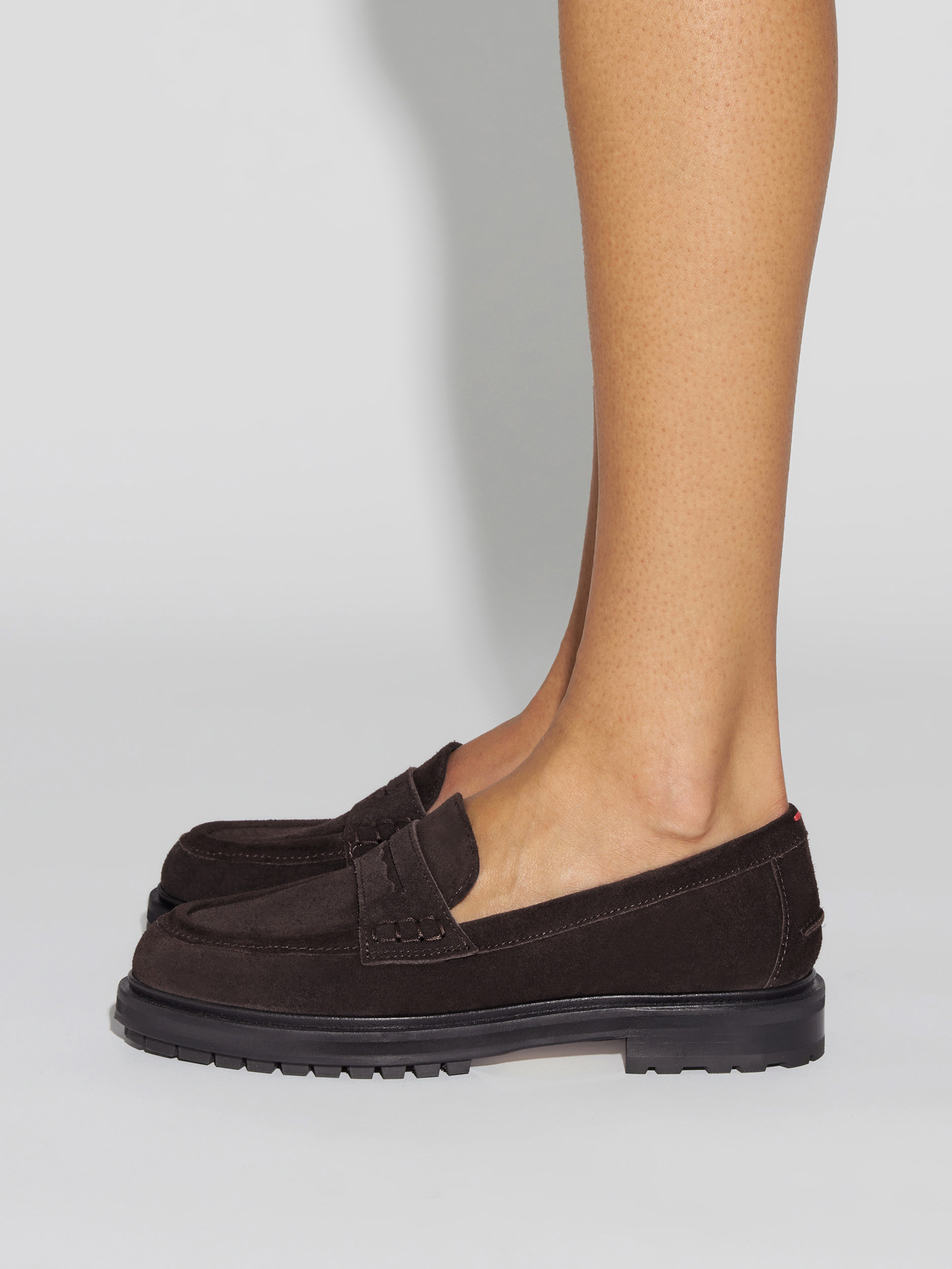 Aeyde | Leon Suede Loafers Leather Flats for Women | Moka Suede | Round Toe | Low Heel | How to Style