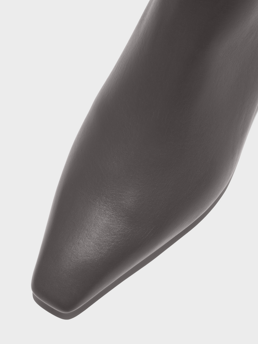 Aeyde | Lilia Leather Ankle Boots Leather Ankle Boots for Women | Taupe Calf | Square Toe | Low Heel | Front View