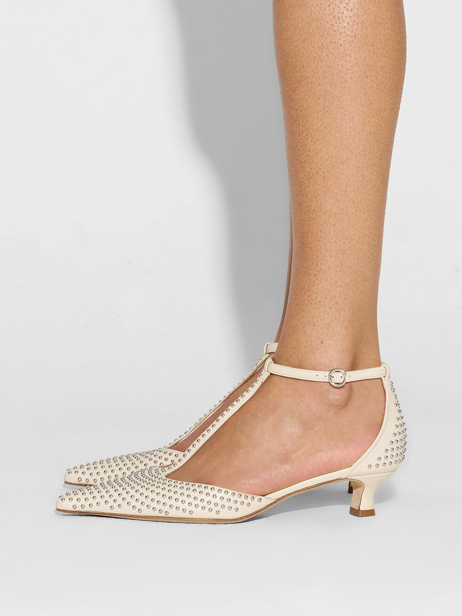 Liz Mini Stud Leather Pumps