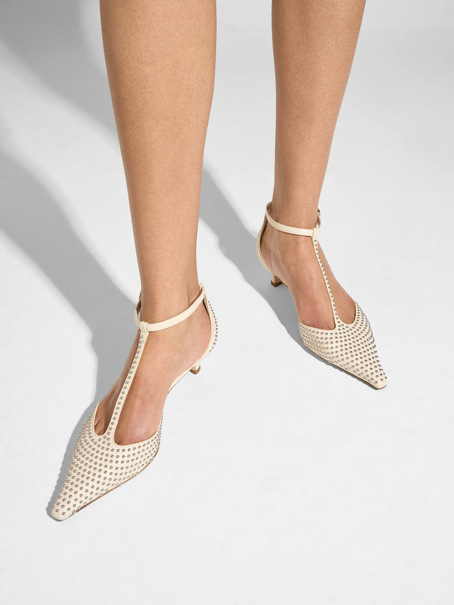 Liz Mini Stud Leather Pumps