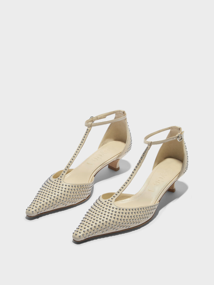 Liz Mini Stud Leather Pumps