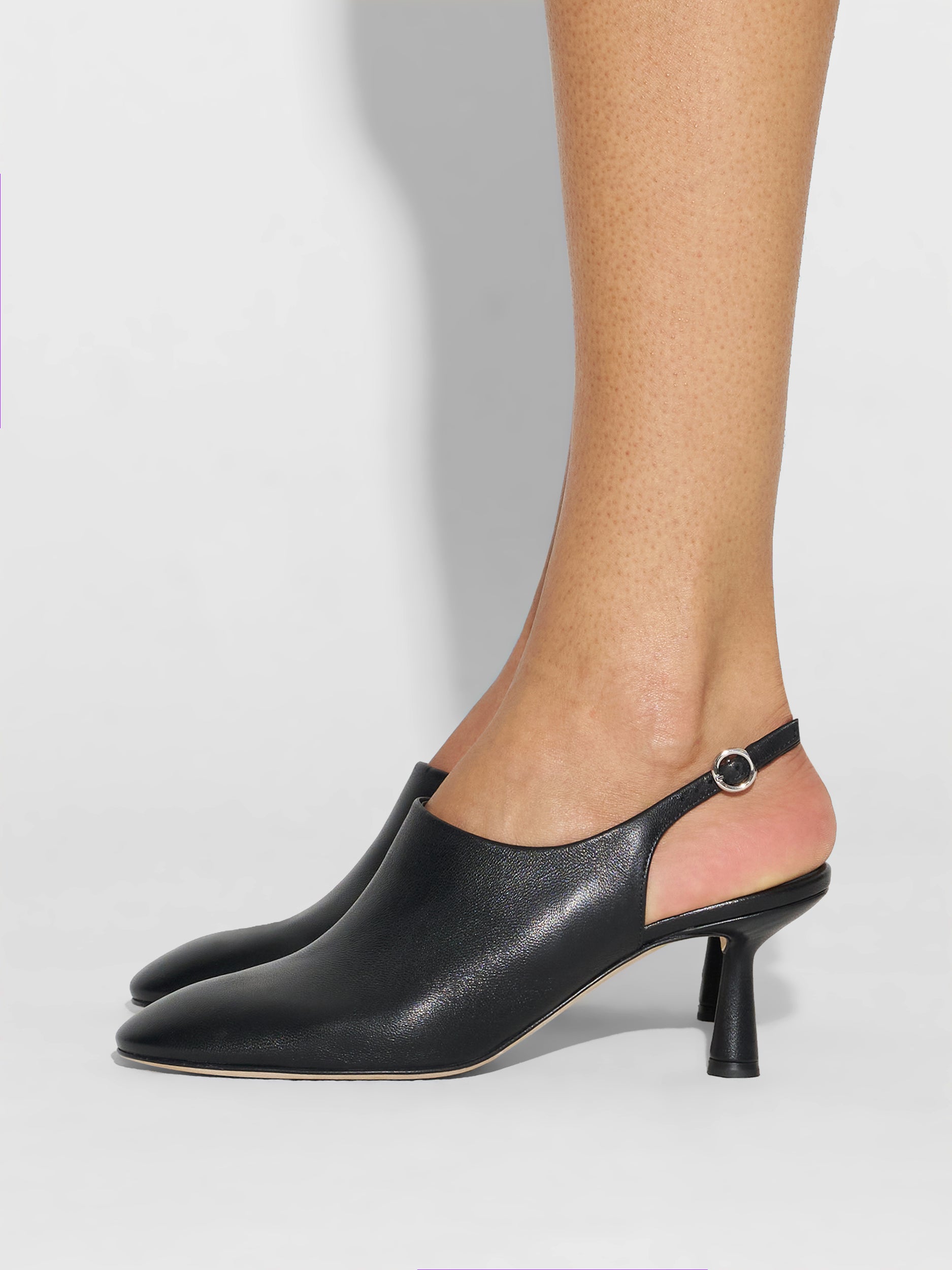 Aeyde | Malin Leather Pumps for Women | Black Nappa | Round Toe | Mid Heel | How to Style