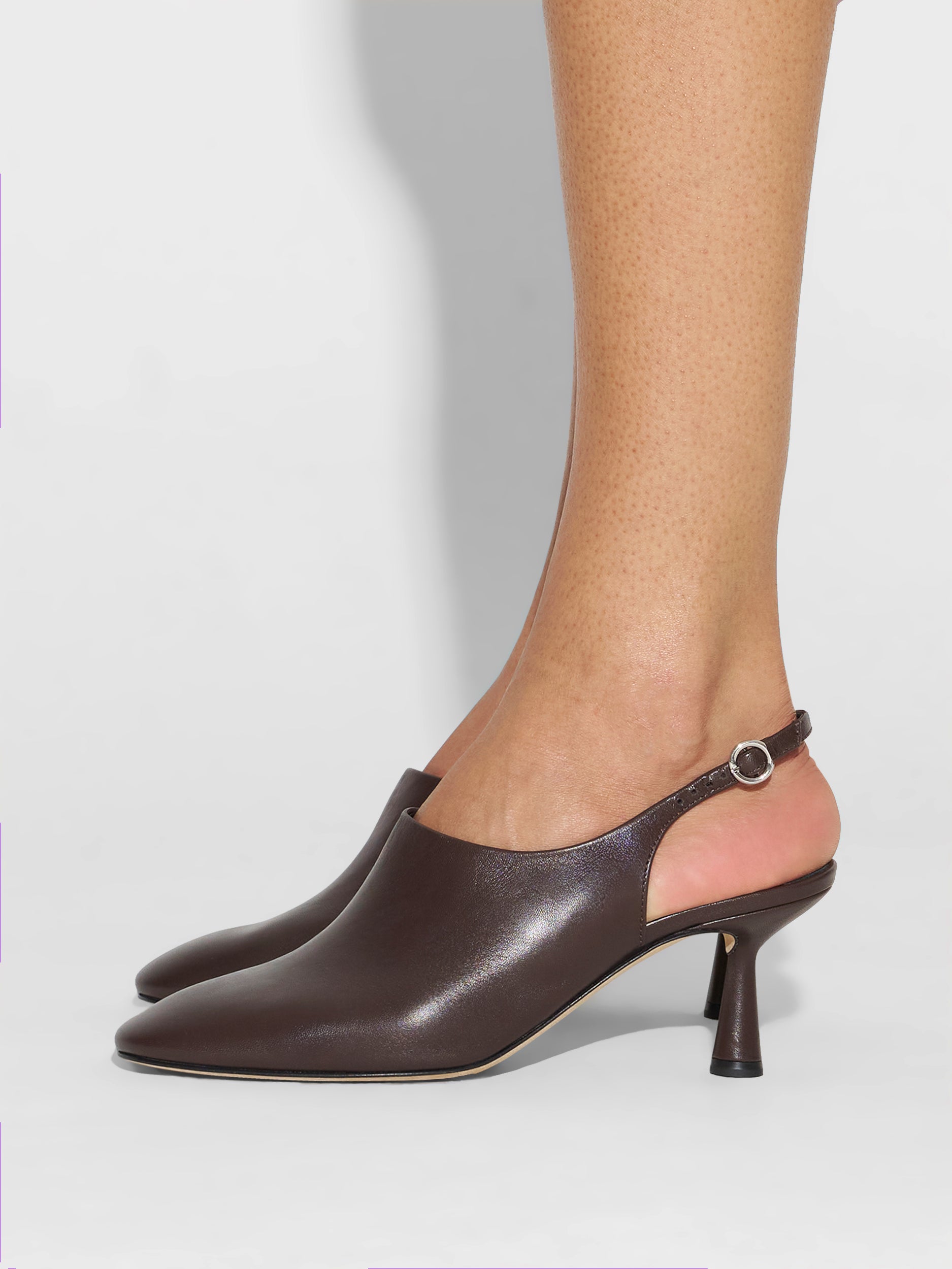 Aeyde | Malin Leather Pumps for Women | Moka Nappa | Round Toe | Mid Heel | How to Style