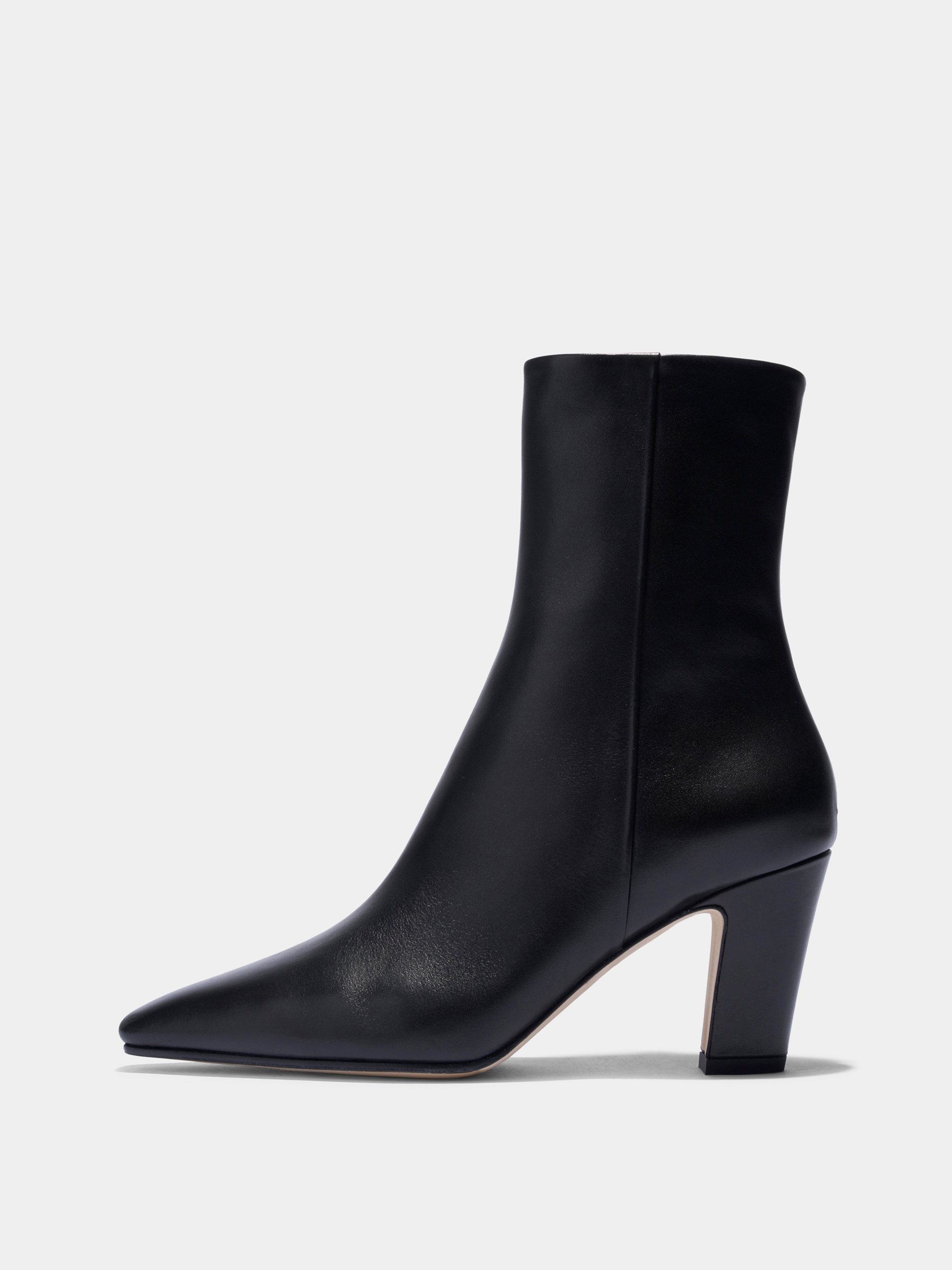 Aeyde | Maris Leather Ankle Boots Leather Ankle Boots for Women | Black Calf | Square Toe | High Heel | Side View
