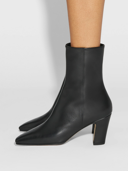 Aeyde | Maris Leather Ankle Boots Leather Ankle Boots for Women | Black Calf | Square Toe | High Heel | How to Style