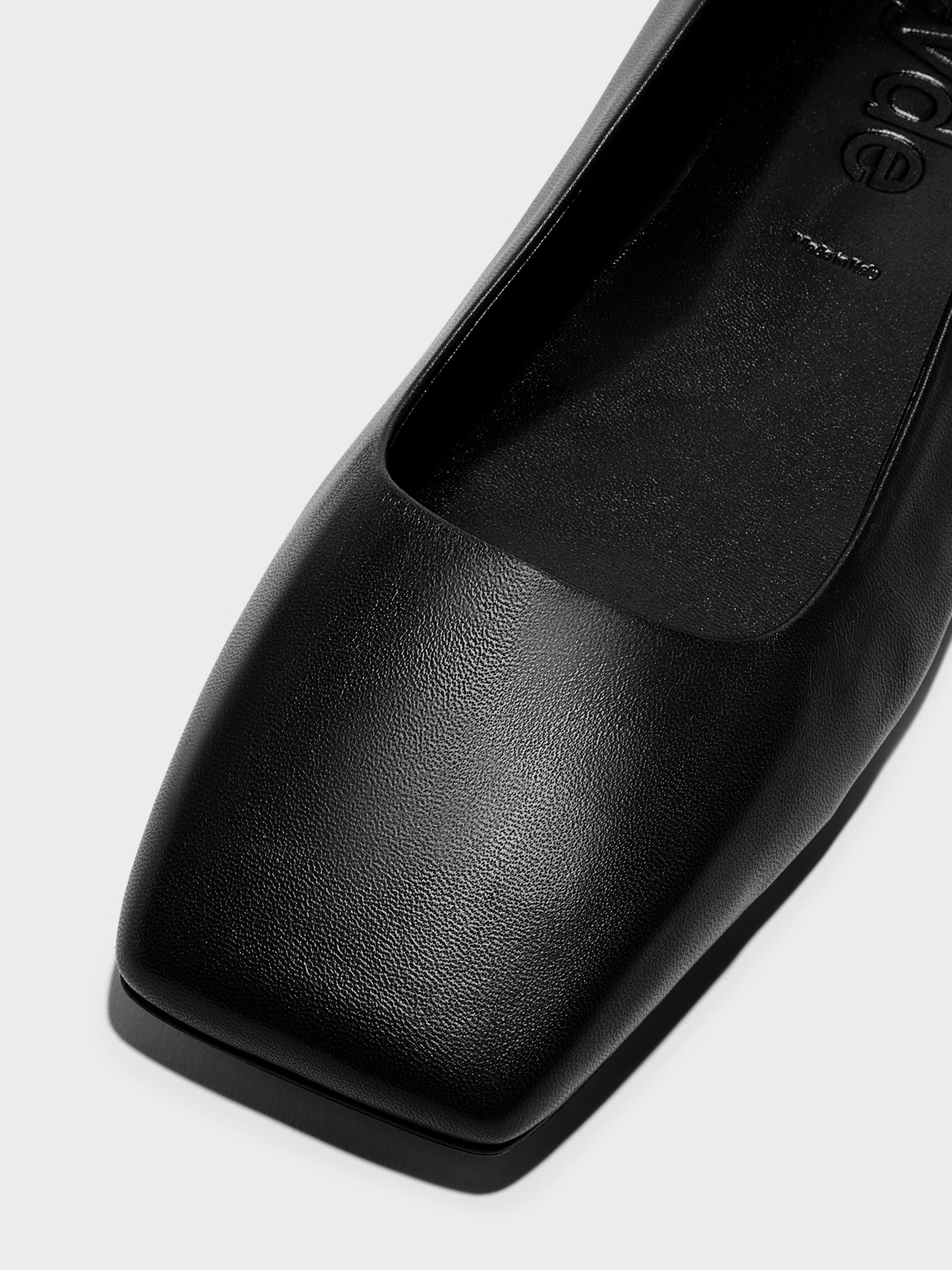 Aeyde | Matti Square-Toe Flats Leather  for Women | Black Nappa | Square Toe | Flat Heel | Heel Details