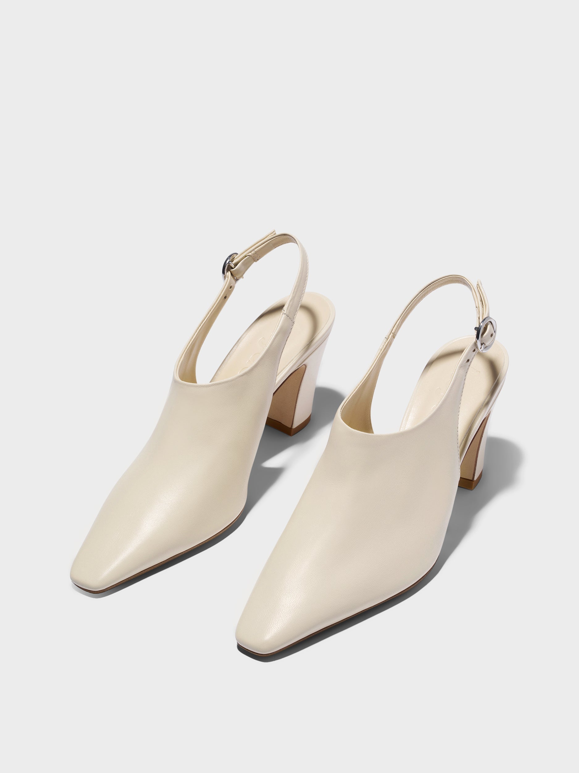 Aeyde | Maude Leather Pumps for Women | Creamy Nappa | Square Toe | High Heel | Luxury Materials | Handmade in Italy