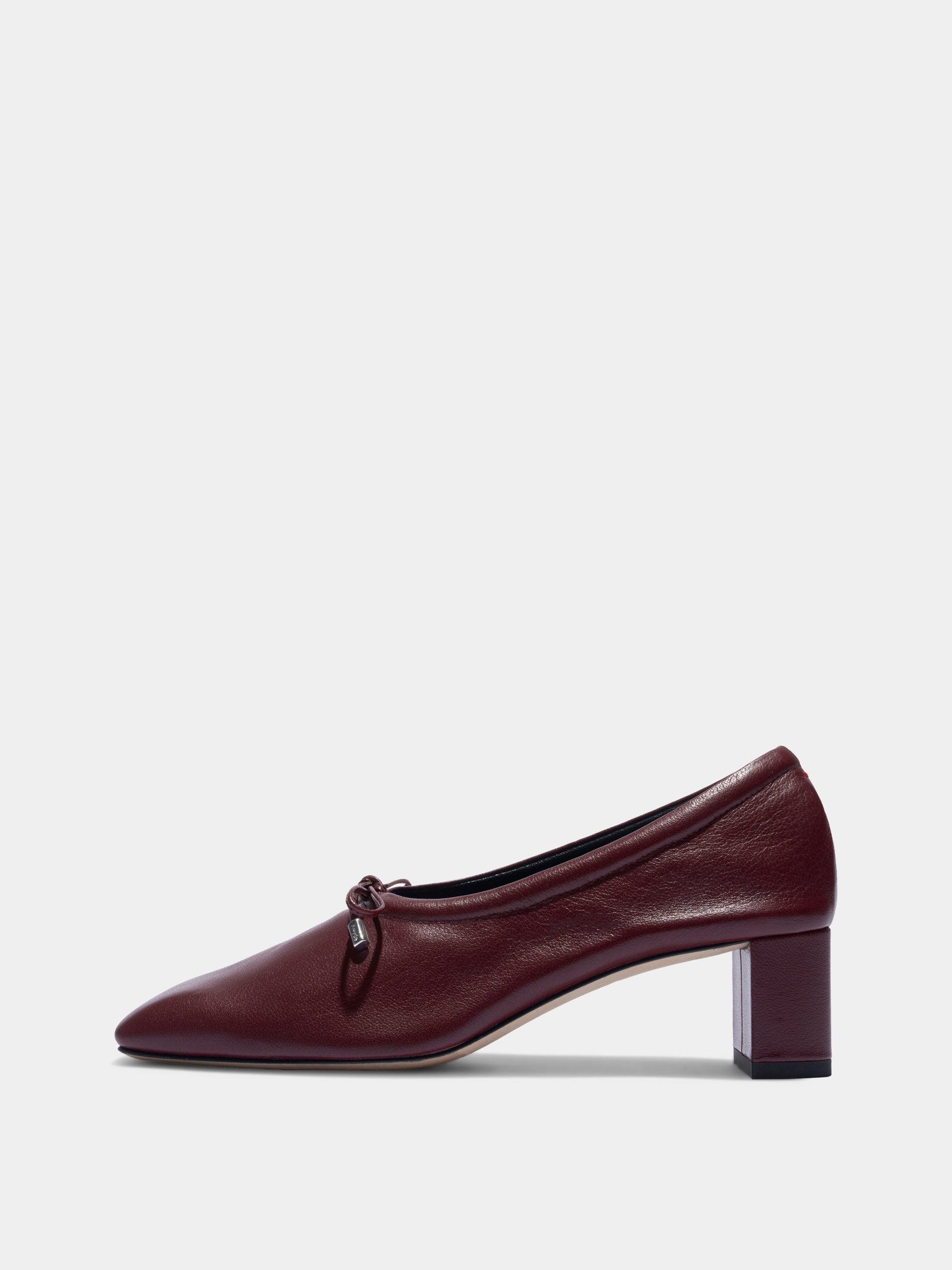 Aeyde | Narissa Glove Leather Pumps for Women | Port Lambskin | Square Toe | Mid Heel | Side View