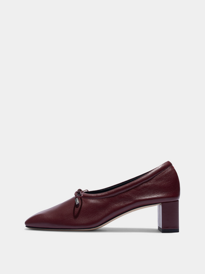 Aeyde | Narissa Glove Leather Pumps for Women | Port Lambskin | Square Toe | Mid Heel | Side View