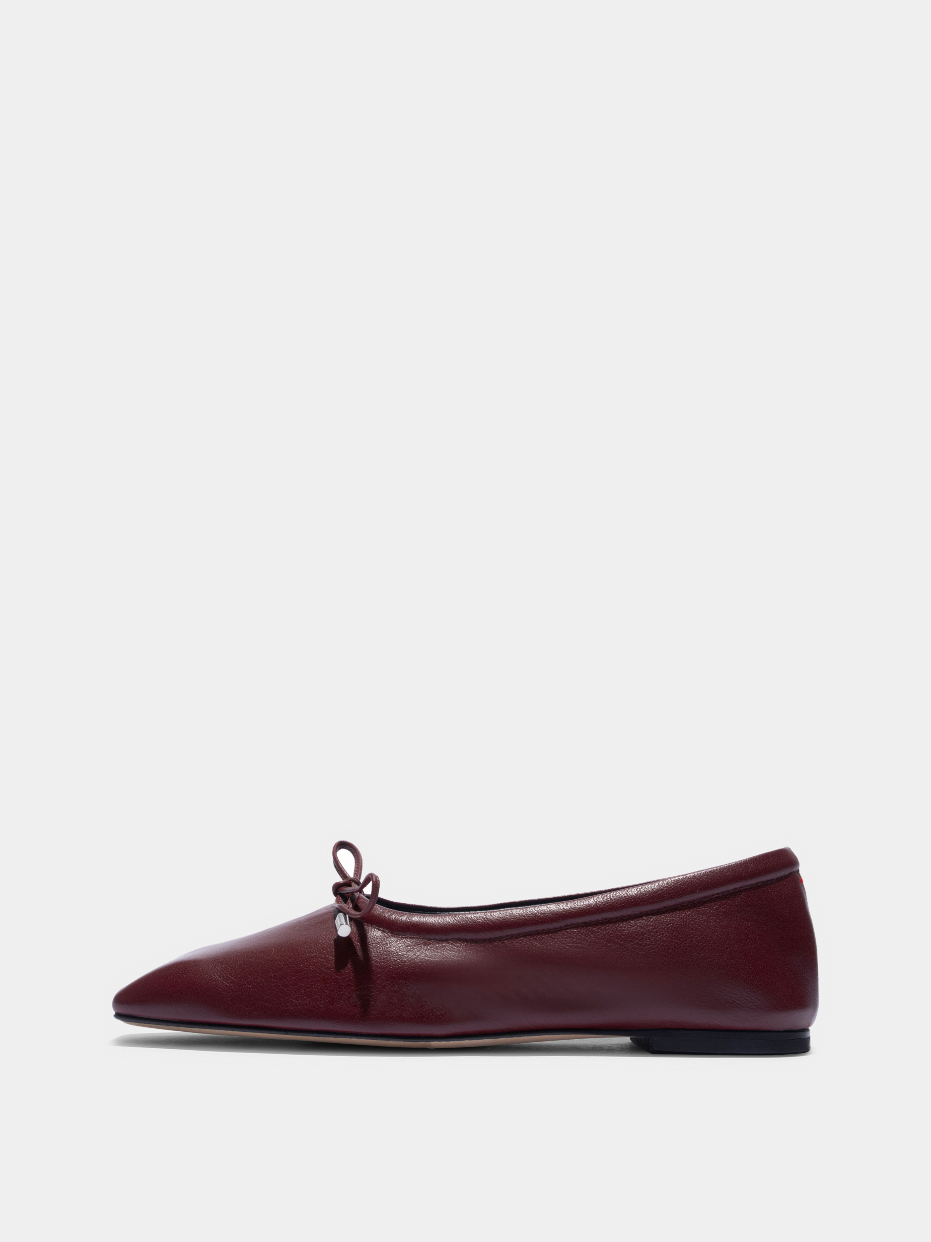 Aeyde | Nomi Glove Leather Flats for Women | Port Lambskin | Square Toe | Flat Heel | Side View
