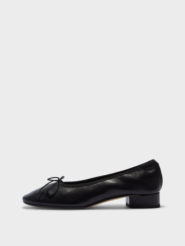 Aeyde | Onda Leather Flats for Women | Black Nappa | Round Toe | Low Heel | Side View