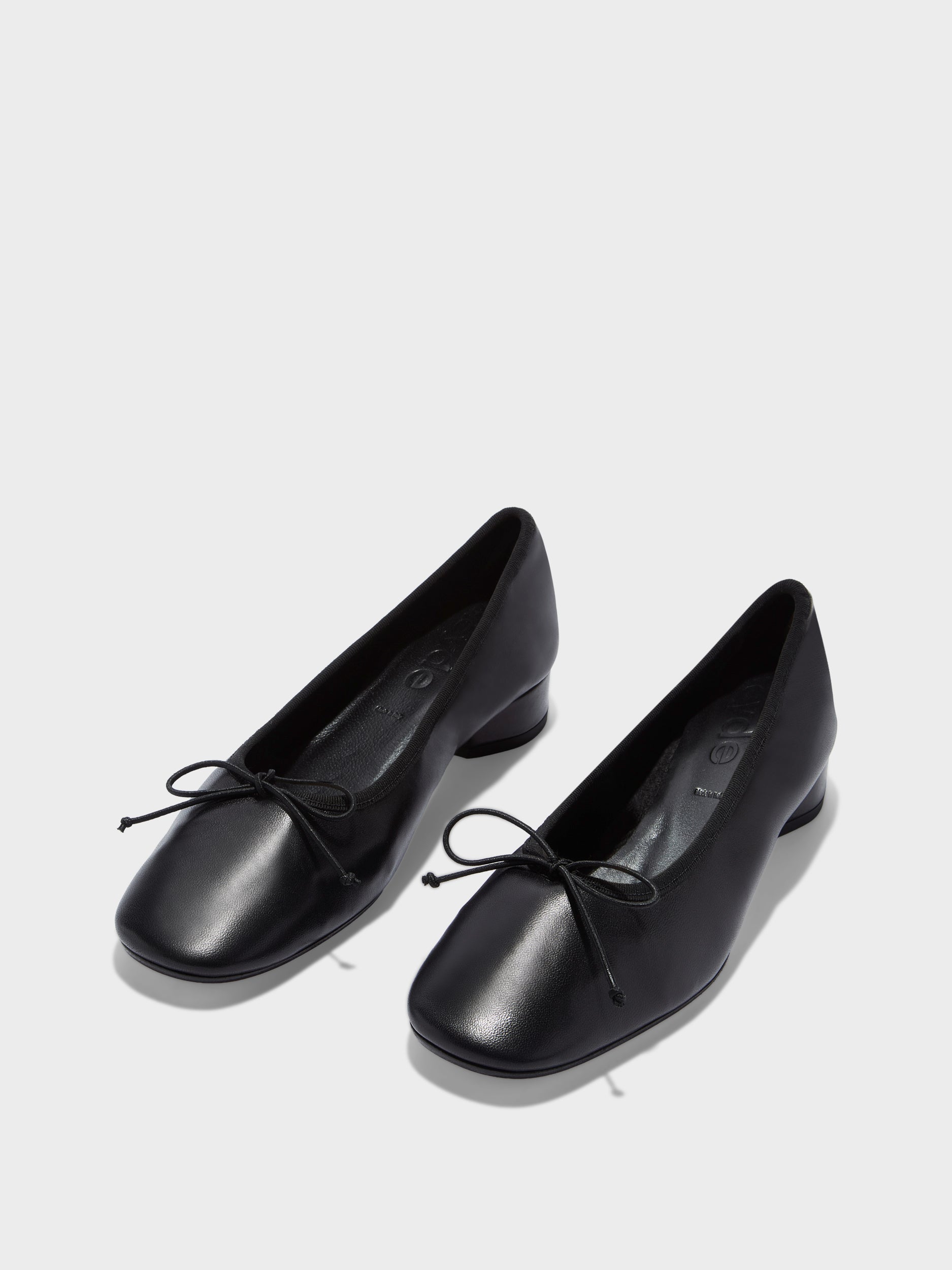 Aeyde | Onda Leather Flats for Women | Black Nappa | Round Toe | Low Heel | Luxury Materials | Handmade in Italy