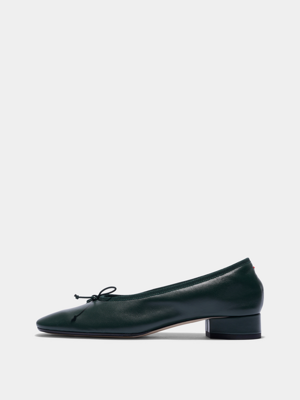Aeyde | Onda Round-Toe Ballet Flats Leather Flats for Women | Moss Nappa | Round Toe | Low Heel | Side View