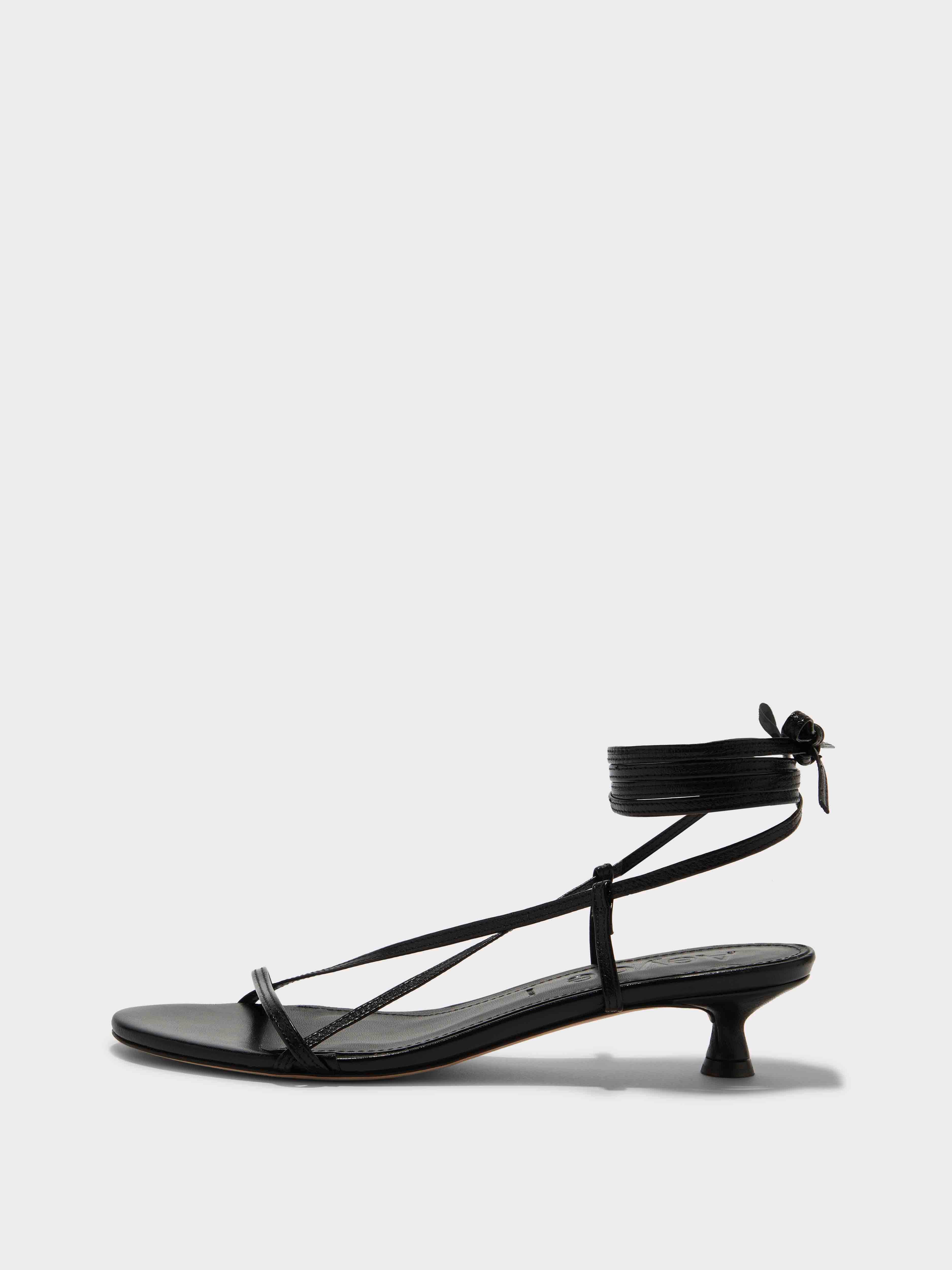 Paige Leather Kitten-Heel Sandals - Image 1