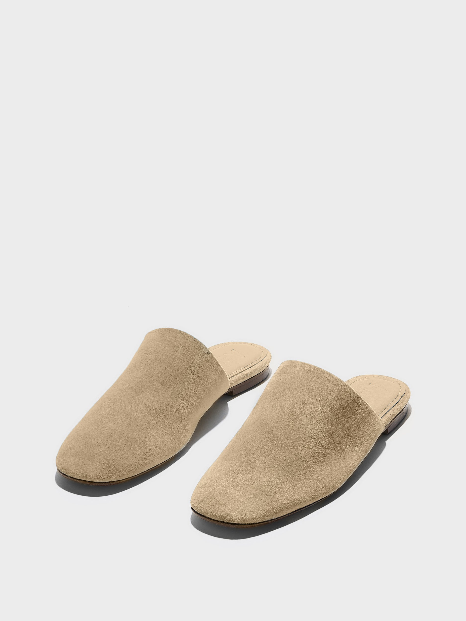 Aeyde | Rega Leather House Slippers for Women | Sand Suede | Round Toe | Flat Heel | Luxury Materials | Handmade in Italy