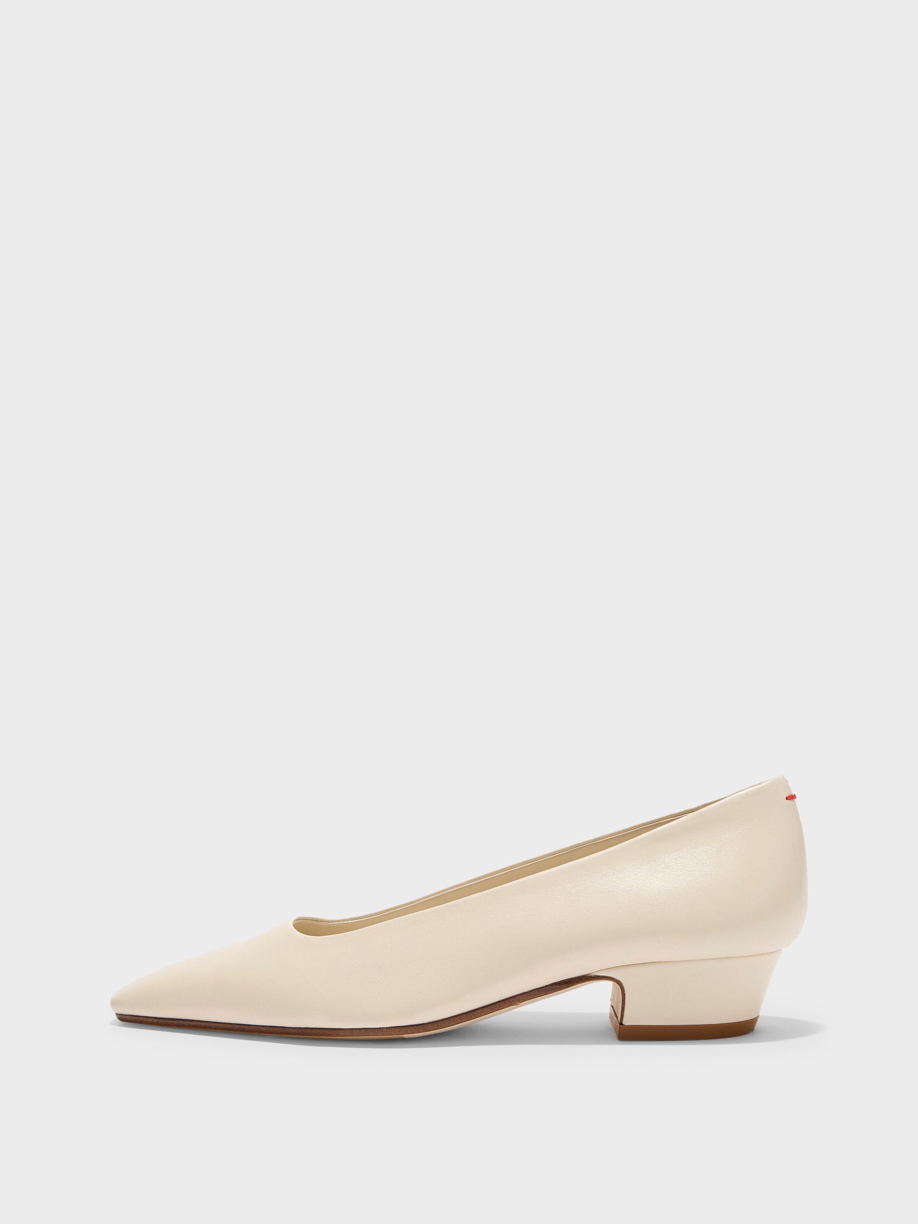 Aeyde | Rory Leather Pumps for Women | Creamy Nappa | Square Toe | Mid Heel | Side View
