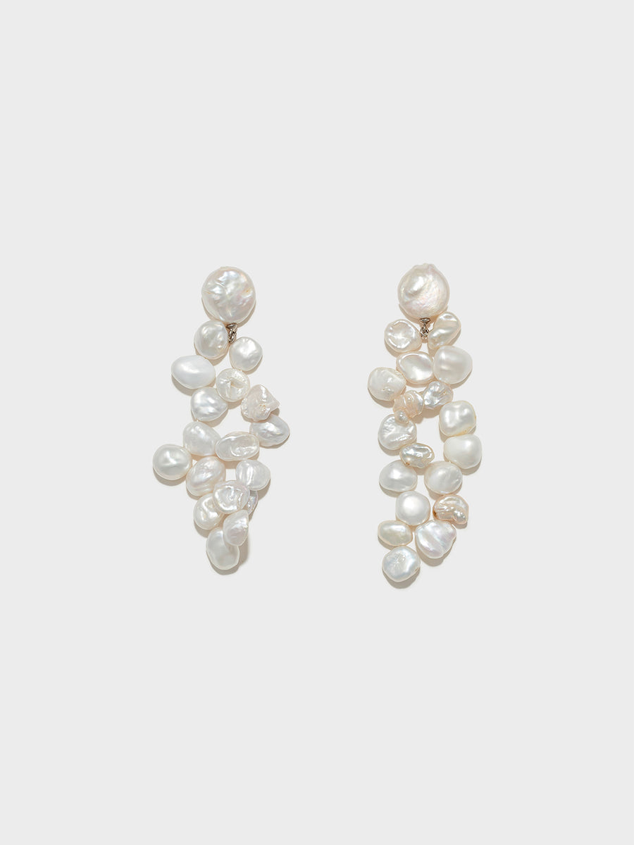 Rudi Pearl and Palladium-Plated Drop Earrings