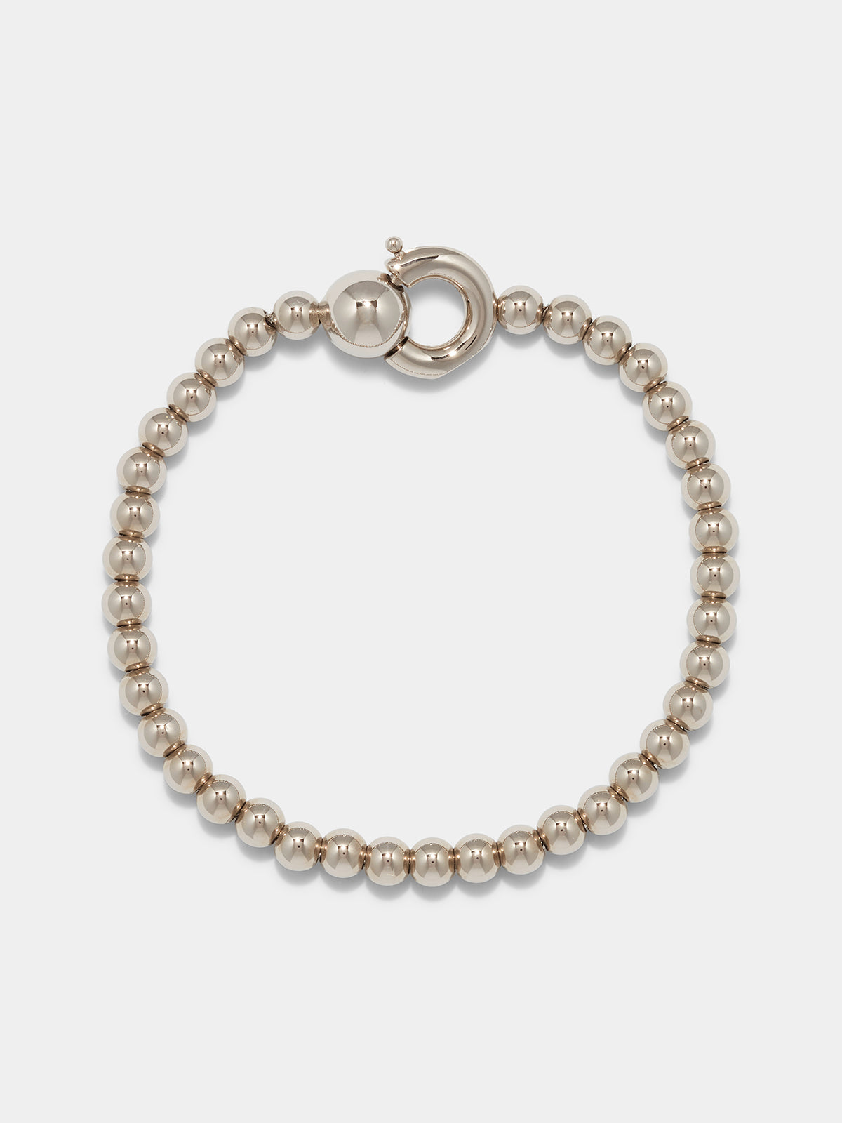Aeyde | Sasha Ball Chain Palladium-Plated Bracelet for Women | Luxury Materials | Handmade in Italy