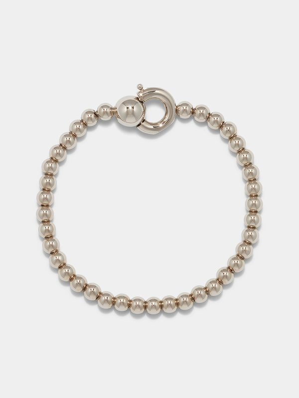 Aeyde | Sasha Ball Chain Palladium-Plated Bracelet for Women | Luxury Materials | Handmade in Italy